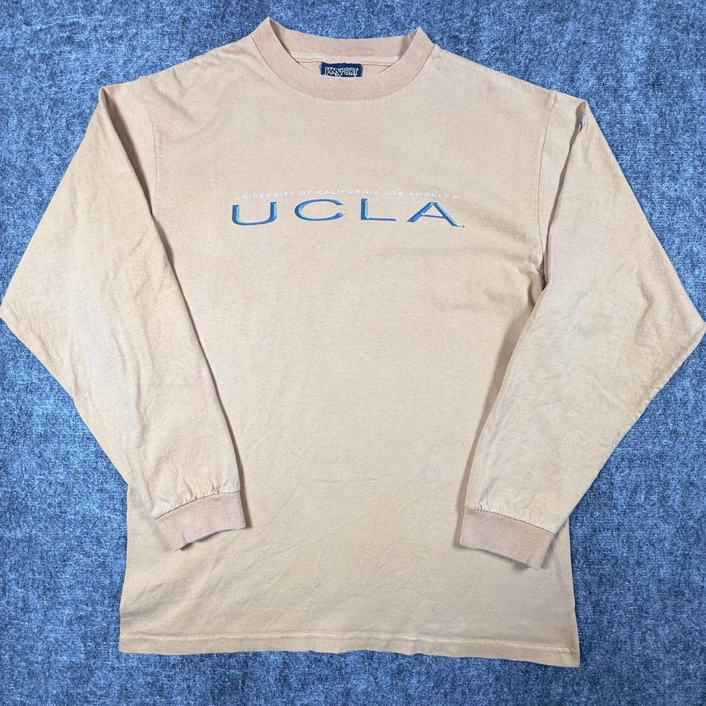 Vintage 90s JanSport UCLA Bruins Long Sleeve T Shirt Mens M Tan USA Made